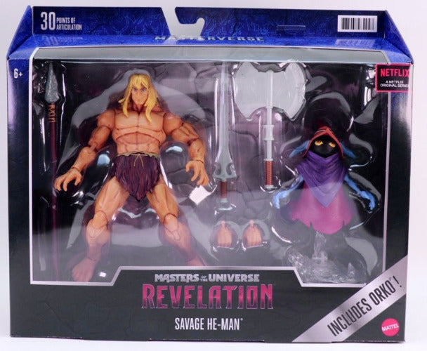 Masters of the Universe - Revelation: SAVAGE HE-MAN & ORKO Action Figure 2-Pack