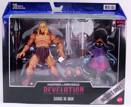 Masters of the Universe - Revelation: SAVAGE HE-MAN & ORKO Action Figure 2-Pack